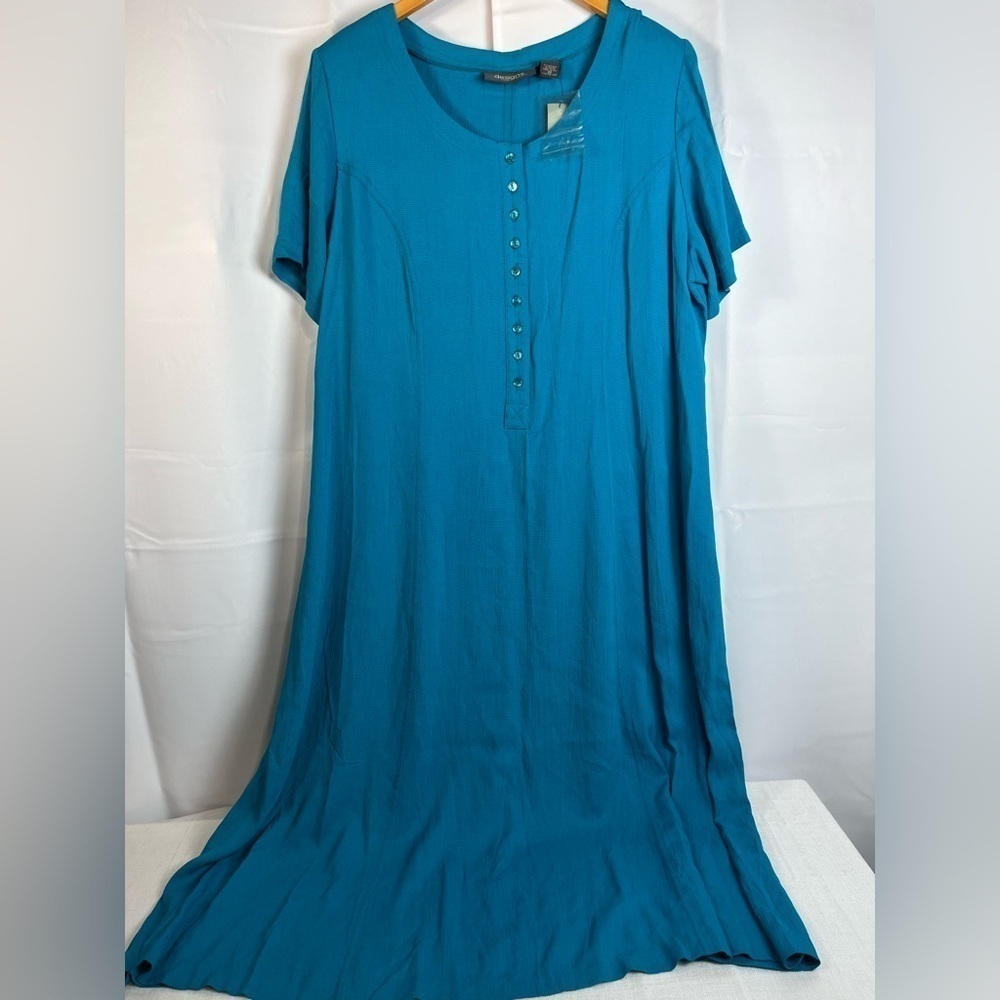 Vintage Design Lane Bryant Blue Maxi Plus Size 22 Dress NWT Made In USA